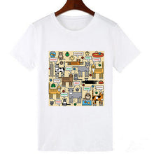 Load image into Gallery viewer, Skull and Cute Cat Women T Shirt