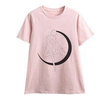 Load image into Gallery viewer, Cute Sailor Moon Anime Print Female Tshirt