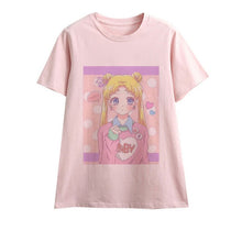 Load image into Gallery viewer, Cute Sailor Moon Anime Print Female Tshirt