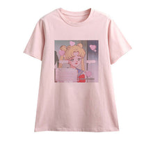 Load image into Gallery viewer, Cute Sailor Moon Anime Print Female Tshirt