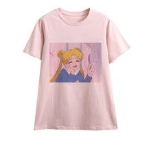 Load image into Gallery viewer, Cute Sailor Moon Anime Print Female Tshirt