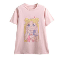 Load image into Gallery viewer, Cute Sailor Moon Anime Print Female Tshirt