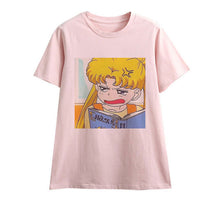 Load image into Gallery viewer, Cute Sailor Moon Anime Print Female Tshirt