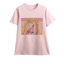 Load image into Gallery viewer, Cute Sailor Moon Anime Print Female Tshirt