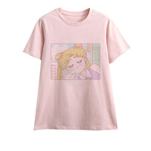 Load image into Gallery viewer, Cute Sailor Moon Anime Print Female Tshirt