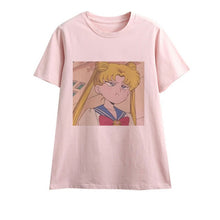 Load image into Gallery viewer, Cute Sailor Moon Anime Print Female Tshirt