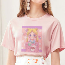 Load image into Gallery viewer, Cute Sailor Moon Anime Print Female Tshirt
