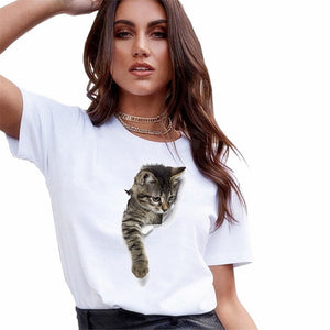 3D cat Print Casual Harajuku Women T-Shirt