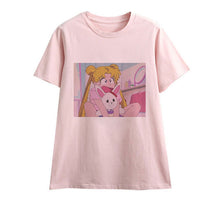Load image into Gallery viewer, Cute Sailor Moon Anime Print Female Tshirt
