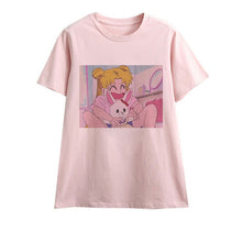 Load image into Gallery viewer, Cute Sailor Moon Anime Print Female Tshirt
