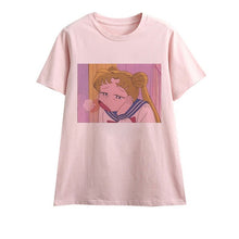 Load image into Gallery viewer, Cute Sailor Moon Anime Print Female Tshirt
