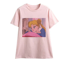 Load image into Gallery viewer, Cute Sailor Moon Anime Print Female Tshirt
