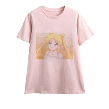 Load image into Gallery viewer, Cute Sailor Moon Anime Print Female Tshirt
